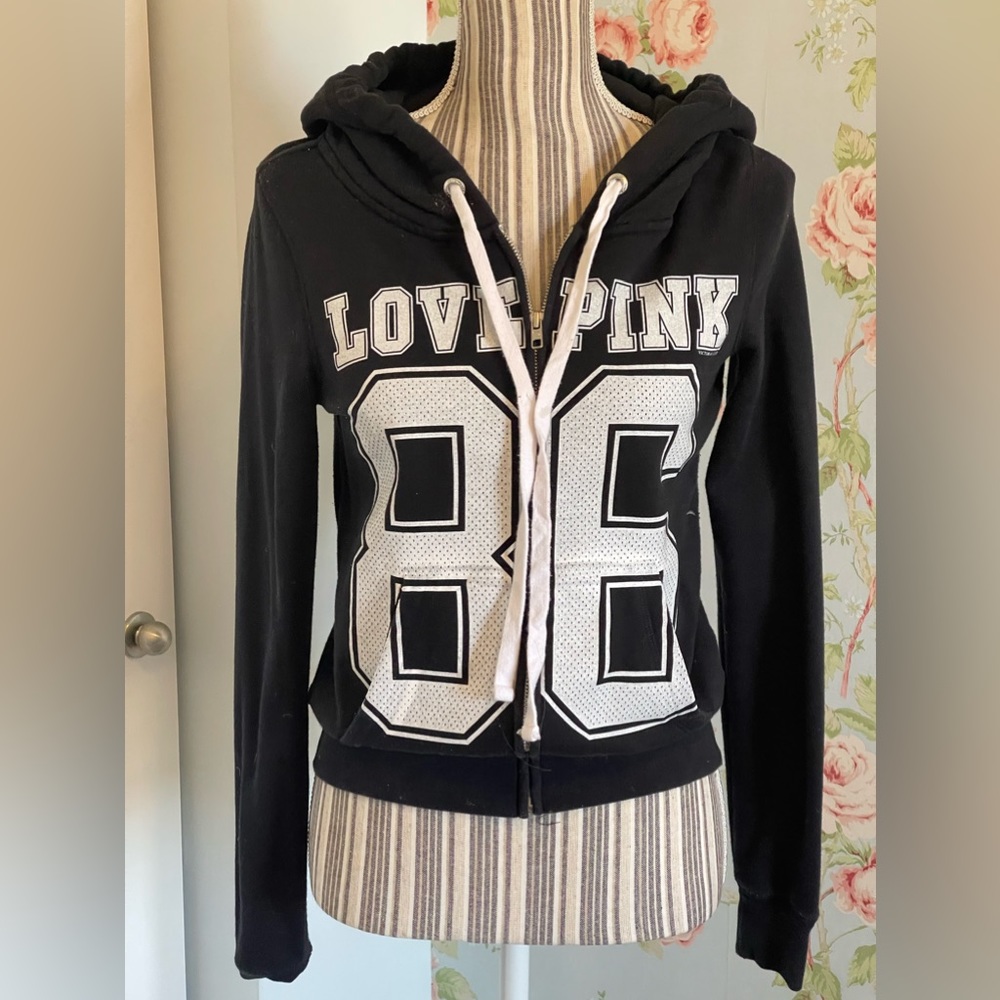 Super cute “Pink” brand zip up hoodie